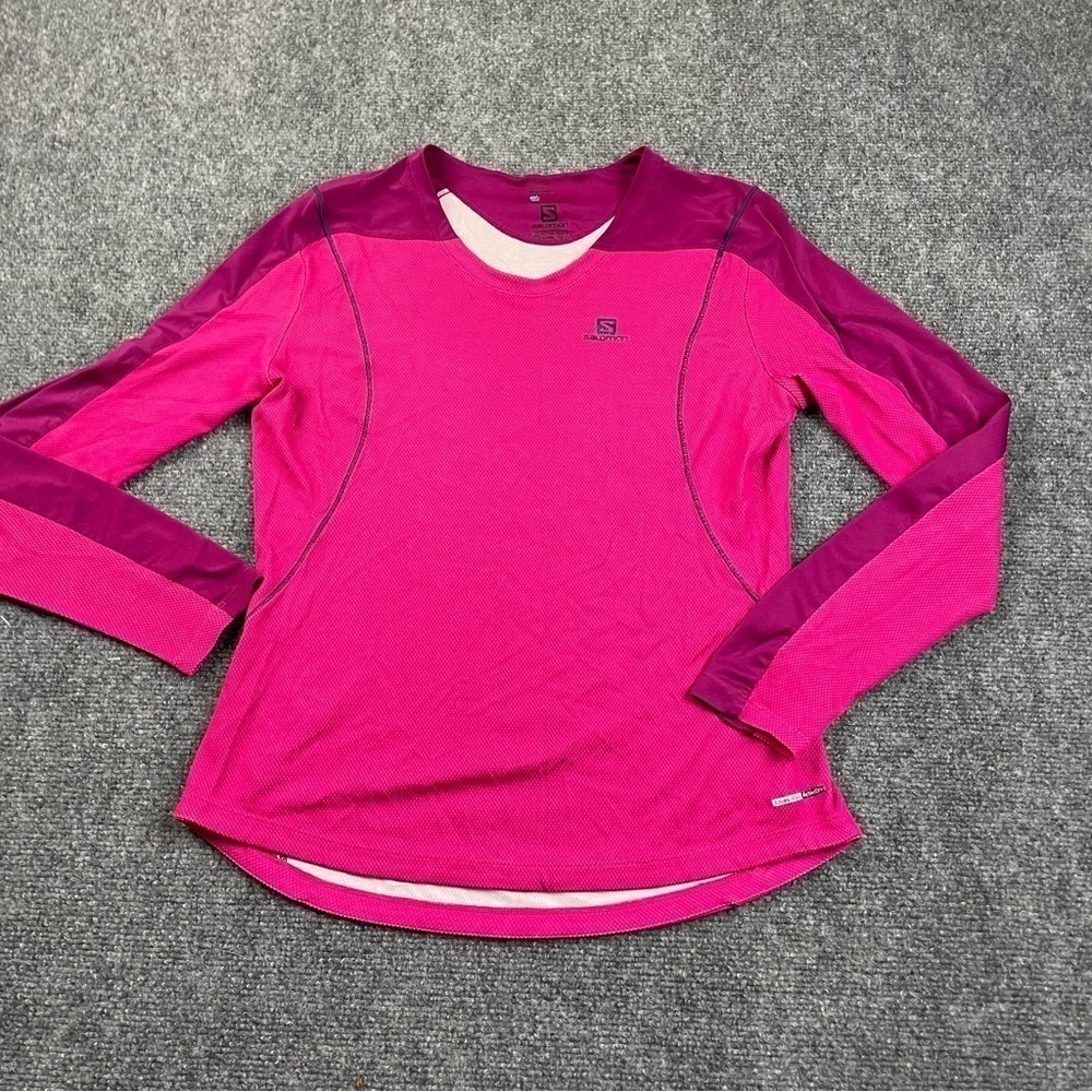 SALOMON Women’s Advanced Skin ActiveDry Pink Long sleeved athletic top sz Medium